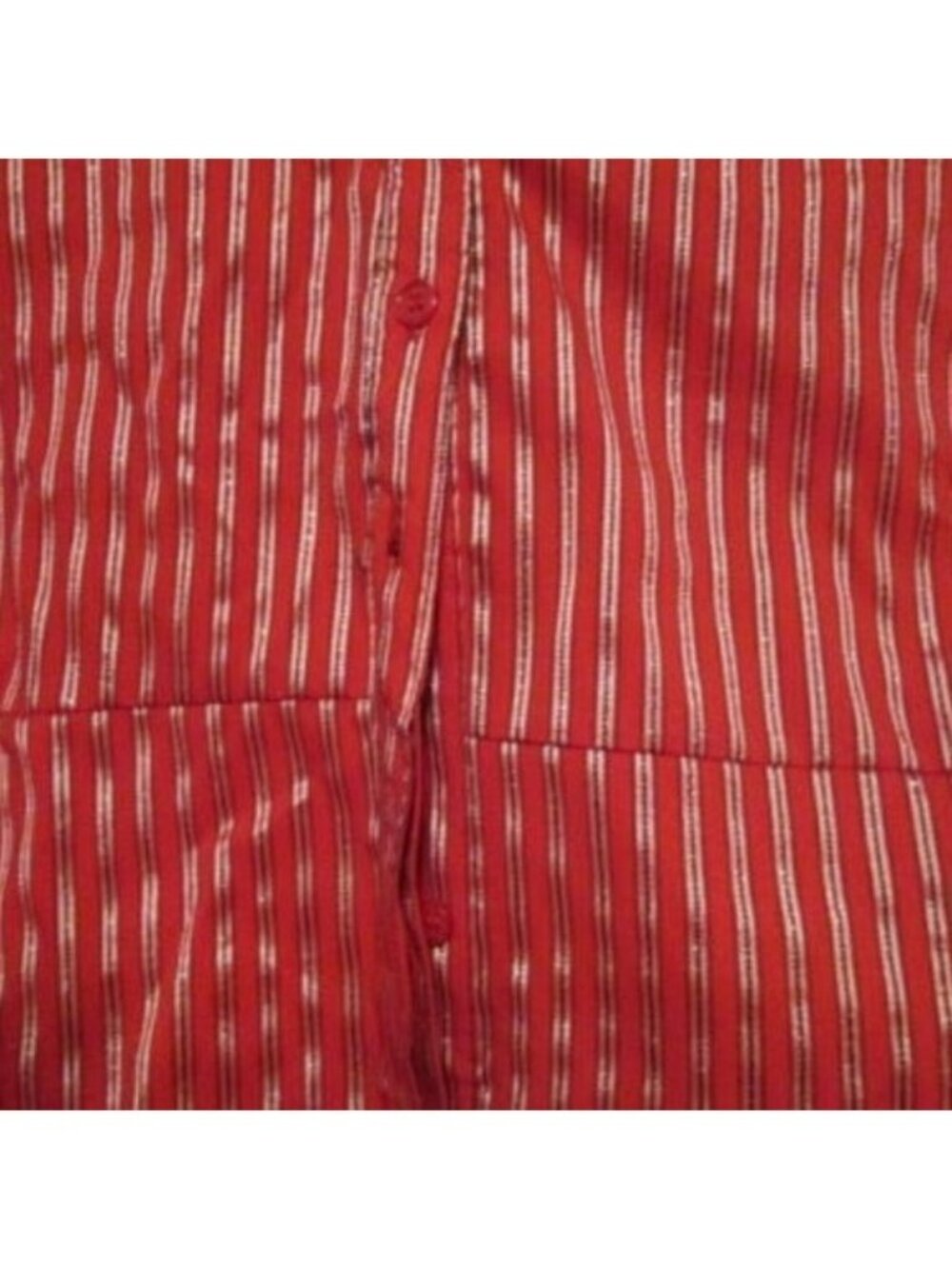 Fred David Striped Red Black Metallic Shirt 22/24W - Picture 4 of 6
